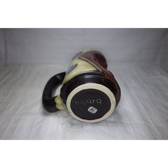 Signed Mara Stoneware Pottery Tribal Face Mug 6" Tall Made in Mexico - Picture 12 of 12